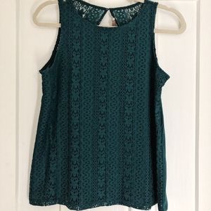 LOFT - Teal Lace Shell